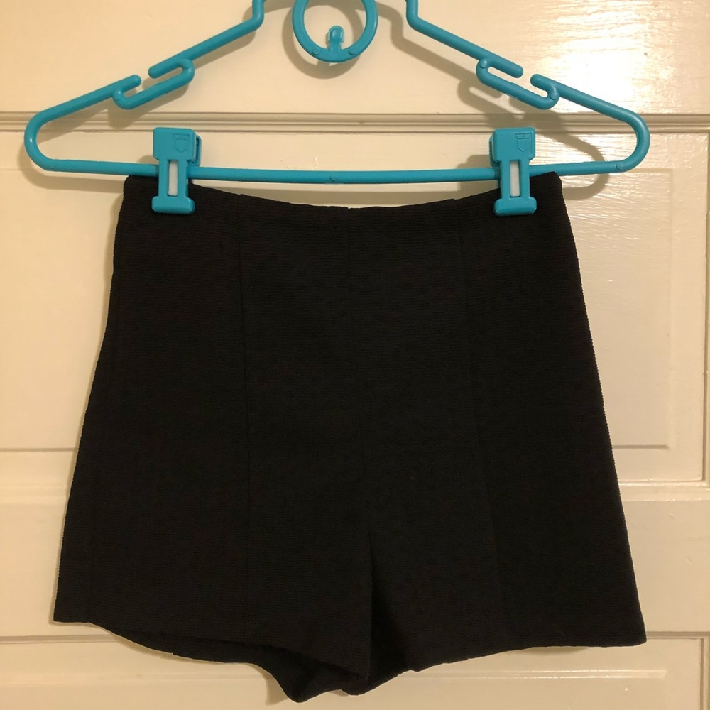 High waisted black shorts